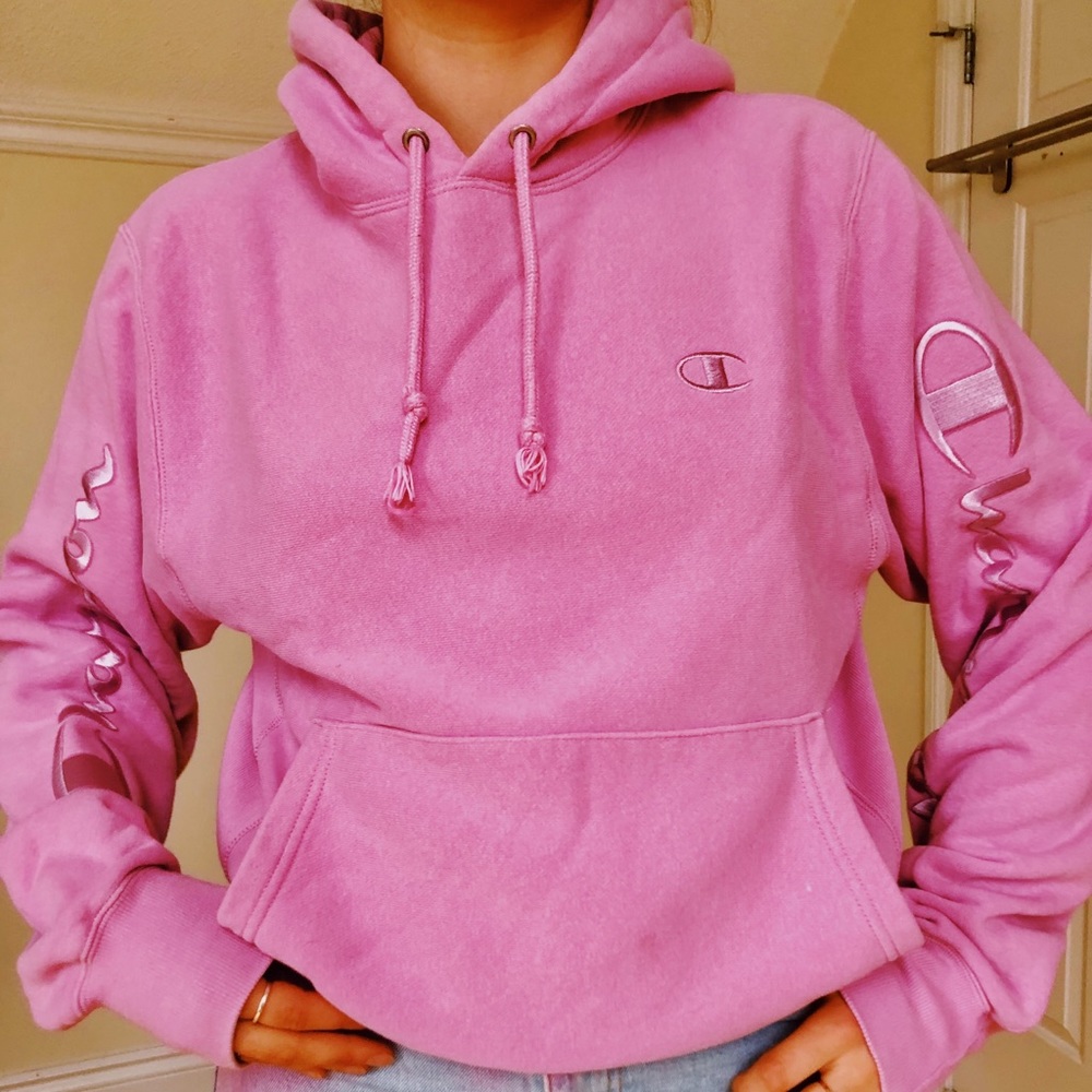 Champion Pink Embroidered hoodie